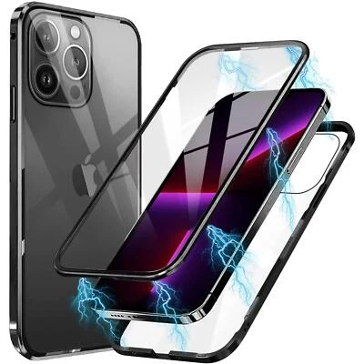 COOLGADGET Funda protectora 360 para iPhone 15 16 17 Plus Pro Max imán cristal funda móvil