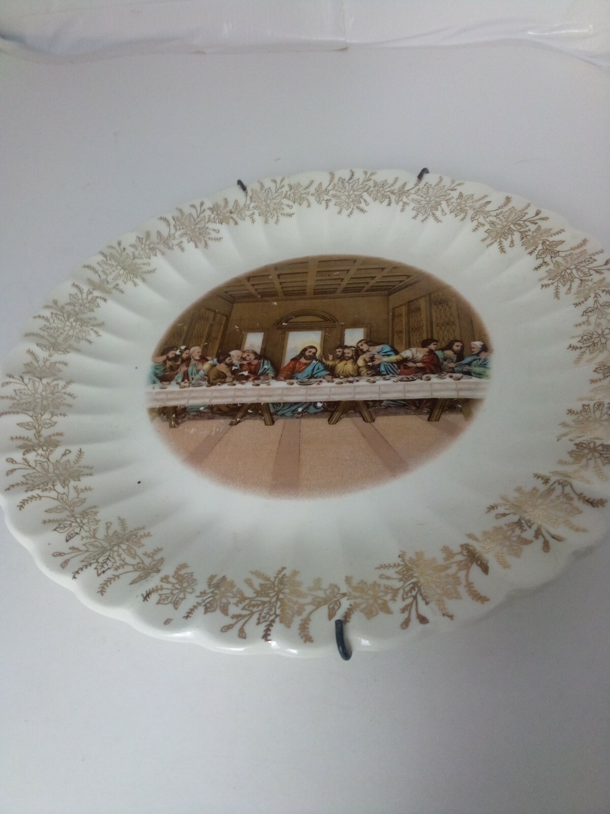 Sanders Mfg Co Nashville Lords Supper Dinner Plate 1st Edition 23K Gold