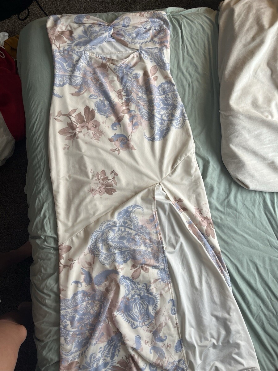 Princess Polly: KYANNE HIGH SPLIT MAXI DRESS CREAM MULTI | eBay