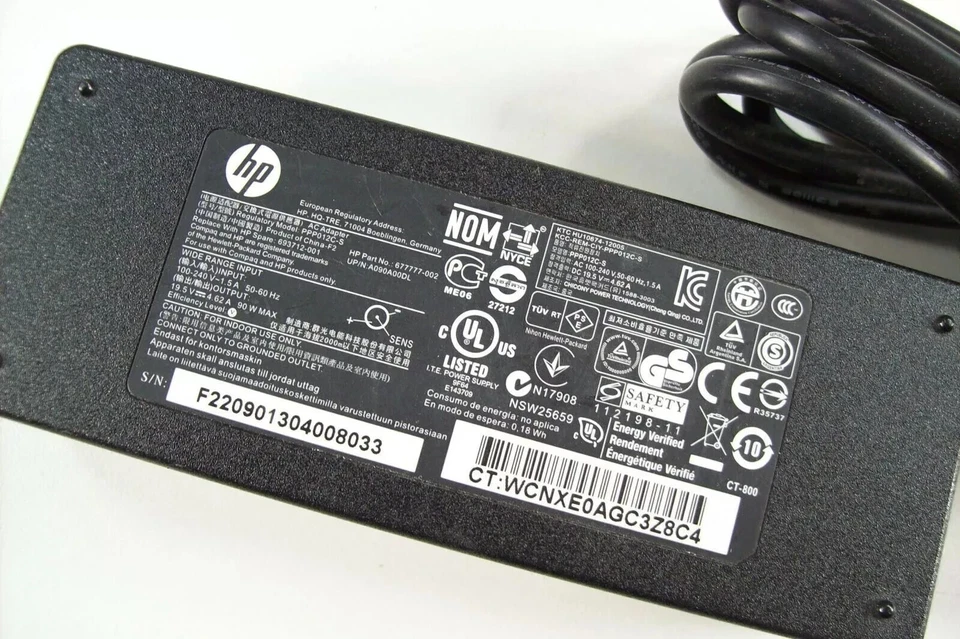 Genuine OEM Charger AC Power Adapter Supply 90W HP EliteDesk 800/805 G5 G6 HP600 - Image 2 of 4