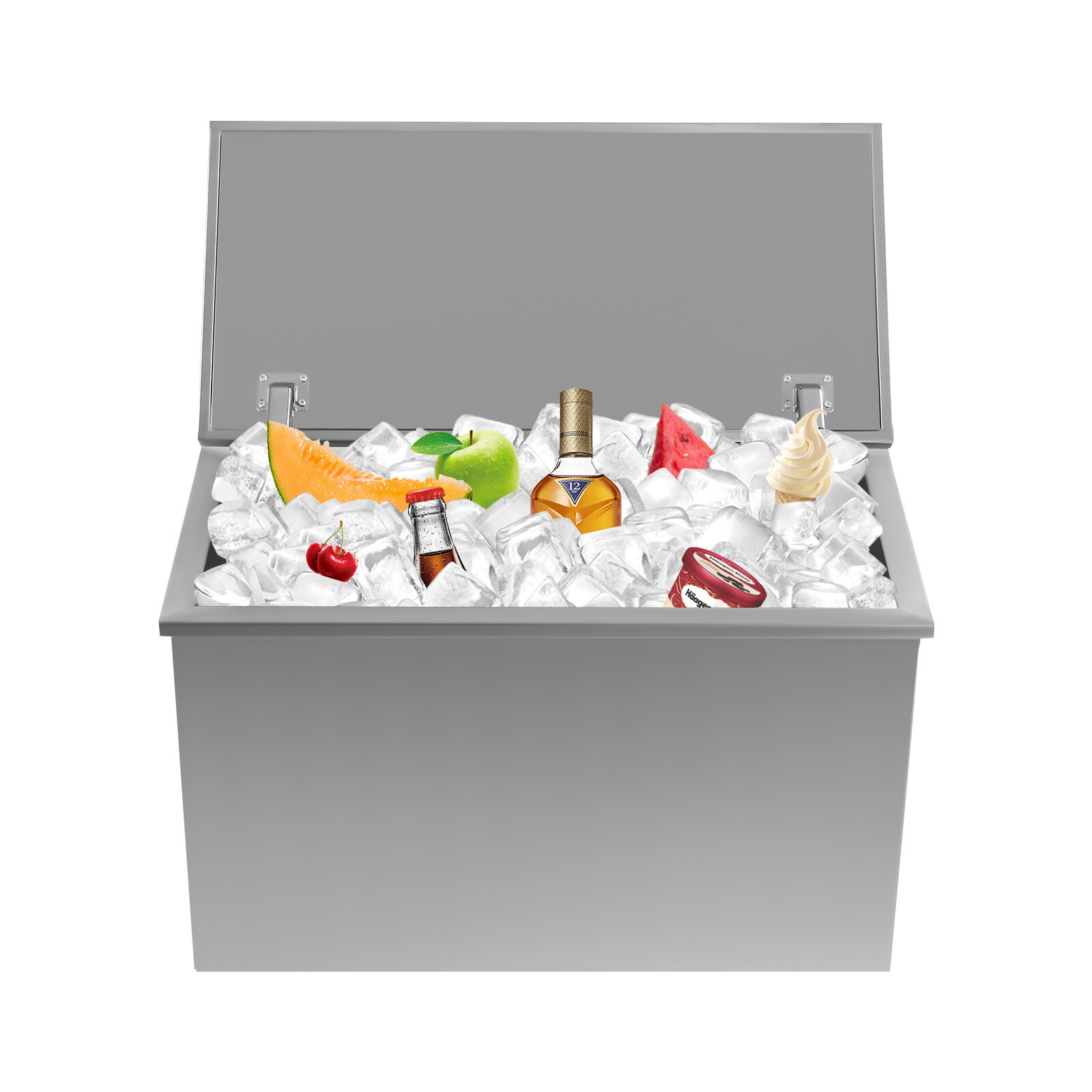 40/50/100L Drop In Ice Chest Ice Bin Wine Chiller Stainless Steel Ice Cooler