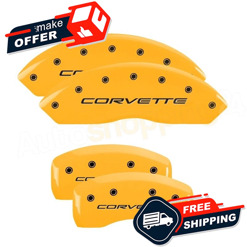 Cubiertas de pinza MGP 13007SCV5YL amarillo brillante para Chevy Corvette 97-04 Foto 2 de 3