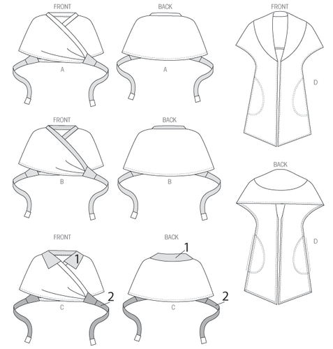 FUERA DE IMPRENTA VOGUE V8965 MUJER MISSES CHAQUETA ENVOLVENTE PATRÓN DE COSTURA TALLA XS-XL 4-22 UC - Imagen 3 de 4