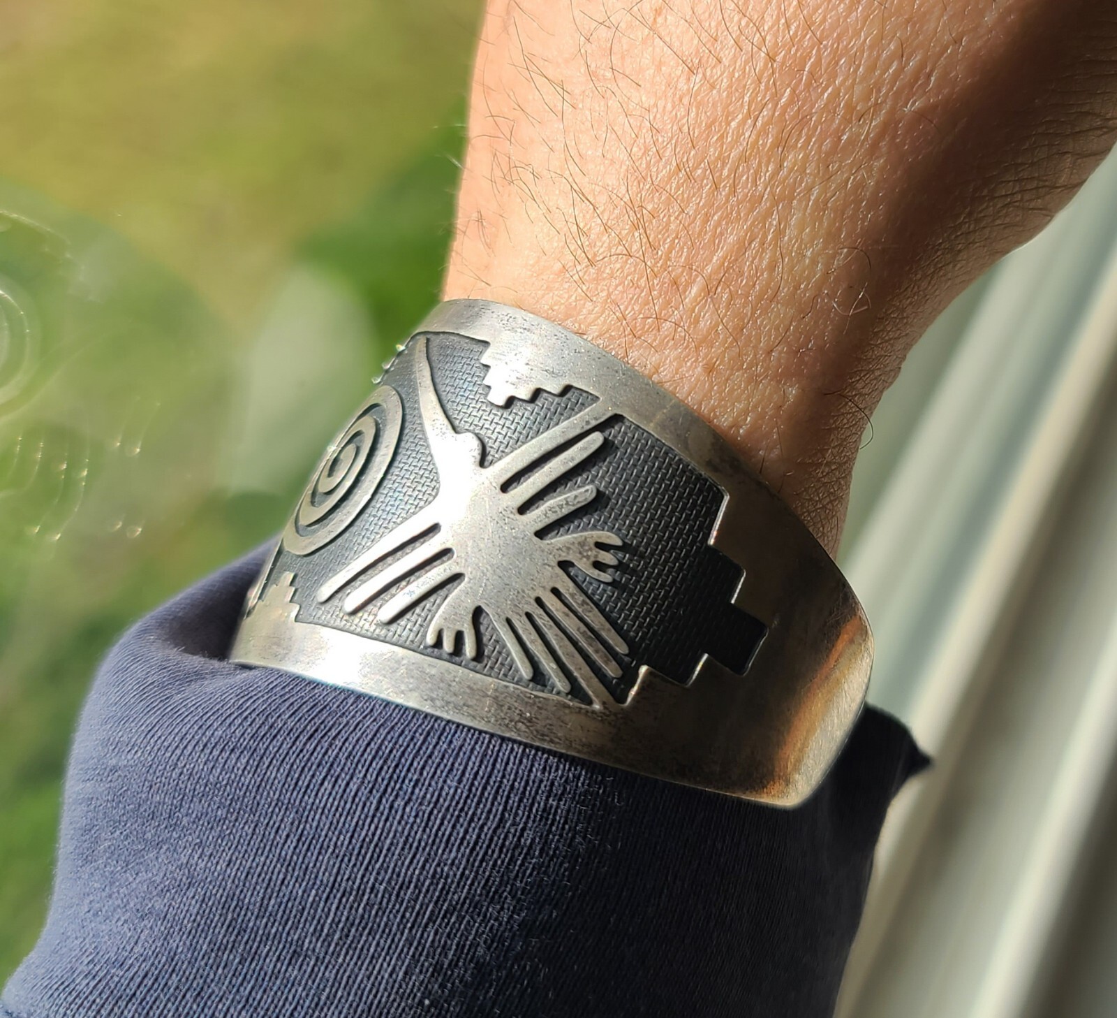 VTG Native Peru Solid 950 Silver Nazca Lines Stor… - image 6