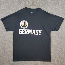 Simply for Sports Men's Large Germany Soccer Crest Black Athletic T-Shirt Cotton