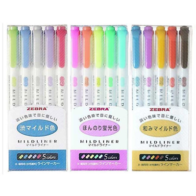 Zebra Mildliner Soft Color set Pen Double-Sided Highlighter Pens