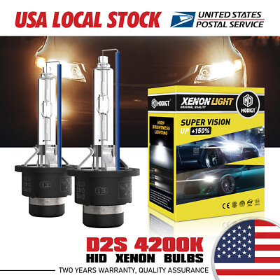 2Pcs D2S 35W HID Xenon Replacement Low/High Beam Headlight Lamp Bulbs White