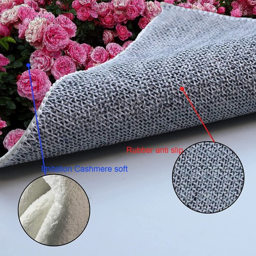 Peony Flowers Bloom Cashmere Rug Doormat Bedroom Floor Mat Carpet Decor - Picture 2 of 13