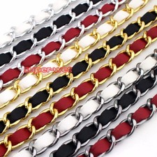 1 X Replacement Chain Faux Leather Bag Shoulder Strap DIY Cross Body Thin 120cm