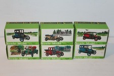 SET of 6 TIN  PLASTIC CLASSIC MINIATURE SERIES ANTIQUE CARS in ORIGINAL BOXES