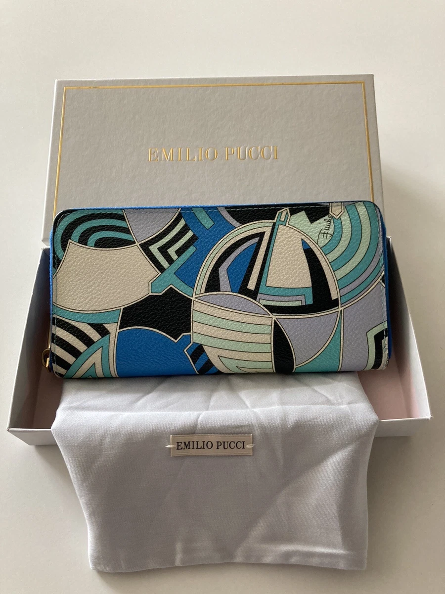 GIFT able EMILIO PUCCI MIB NWOT in Sleeper Bag LEATHER CLUTCH WALLET Gr8 w Purse
