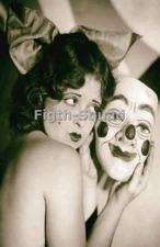 Picture Photo Clara Bow print poster vintage clown mask weird strange 7398