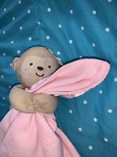 Carter's Child of Mine Pink Monkey Sweet Cupcake Security Blanket Rattle Lovey
