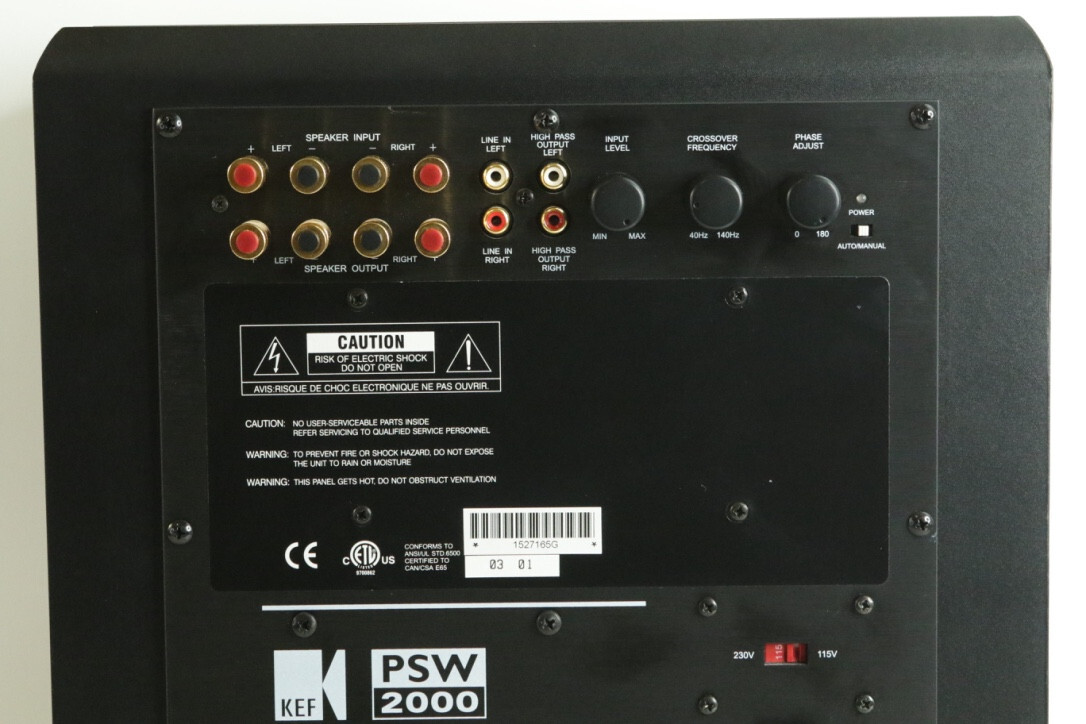 NON WORKING KEF PSW2000 Powered Subwoofer (Bad Amp) k463 eBay