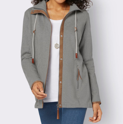 809423 Witt Weiden Damen Sweatjacke Jacke Weste grau meliert NEU Gr. 36 - 54