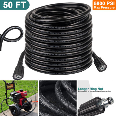 #ad #ad 50ft High Pressure Washer Hose 5800PSI M22 14mm Power Washer Extension Tube $22.89