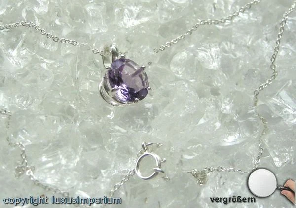 Amethystcollier*Silbercollier Collier in aus 925 Silber mit Amethyst Länge 43 cm - Bild 4 von 4