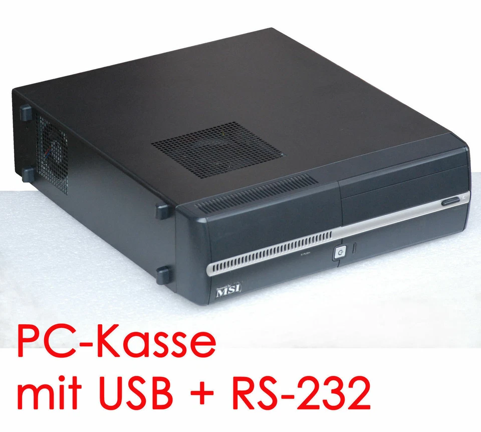 PROFESSIONAL PC POS-COMPUTER MSI 2xRS 232 CORE-2-DUO FOR WINDOWS XP / 7 / 8 / 10