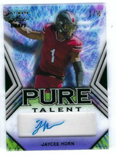 JAYCEE HORN 2021 LEAF ULTIMATE DRAFT FOOTBALL CLEAR ACETATE ROOKIE AUTO /10