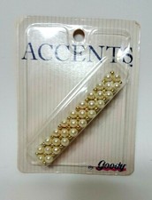 New Vintage 1989 Goody Accents Pearl Bead Hair Barrette 1980s 1990s Fashion