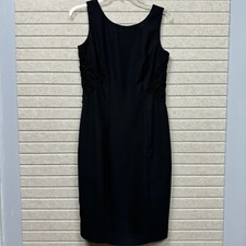 Casual Corner Black Sleeveless Midi Pencil Dress Size 8 Elegant Work Cocktail