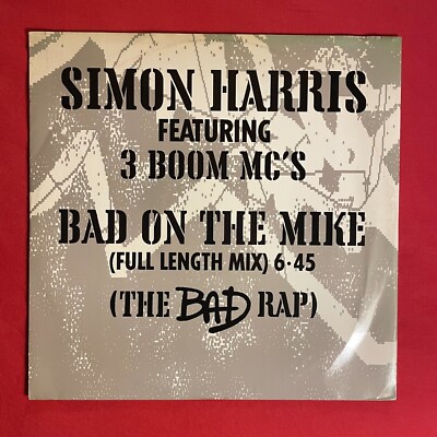 SIMON HARRIS Feat. 3 BOOM Mc's BAD ON THE MIKE - M. Jackson 12'' UK 1987 VG+ EX-