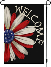 4Th of July Patriotic Garden Flag 12X18 Inch Double Sided for Outside, Welcome A