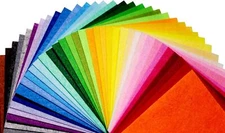 42PCS Colored Felt Fabric Sheets, 6 x 6 inches Craft Felt Squares for...