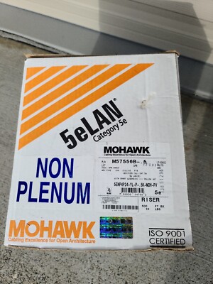MOHAWK 5eLAN CATEGORY 5E NON PLENUM RISER YELLOW CABLE 500 FEET M57556B CAT5
