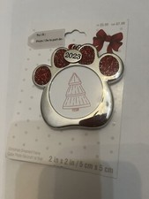 2023 Metal Mini Photo Pet Paw Christmas Ornament Silver By Studio Decor