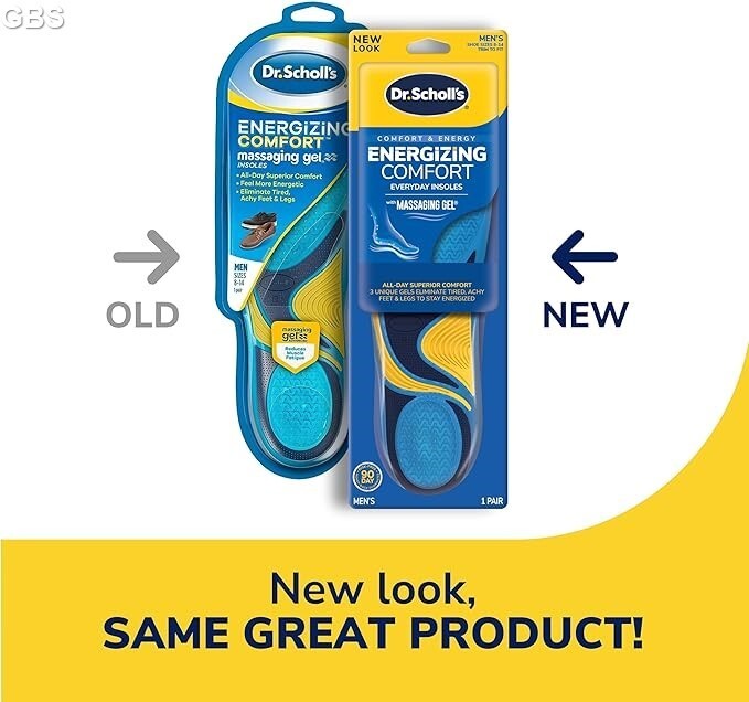 Dr Scholls Insoles Men WORK Massaging Gel Full Shoe Insole Sz 8-14 (1 ...