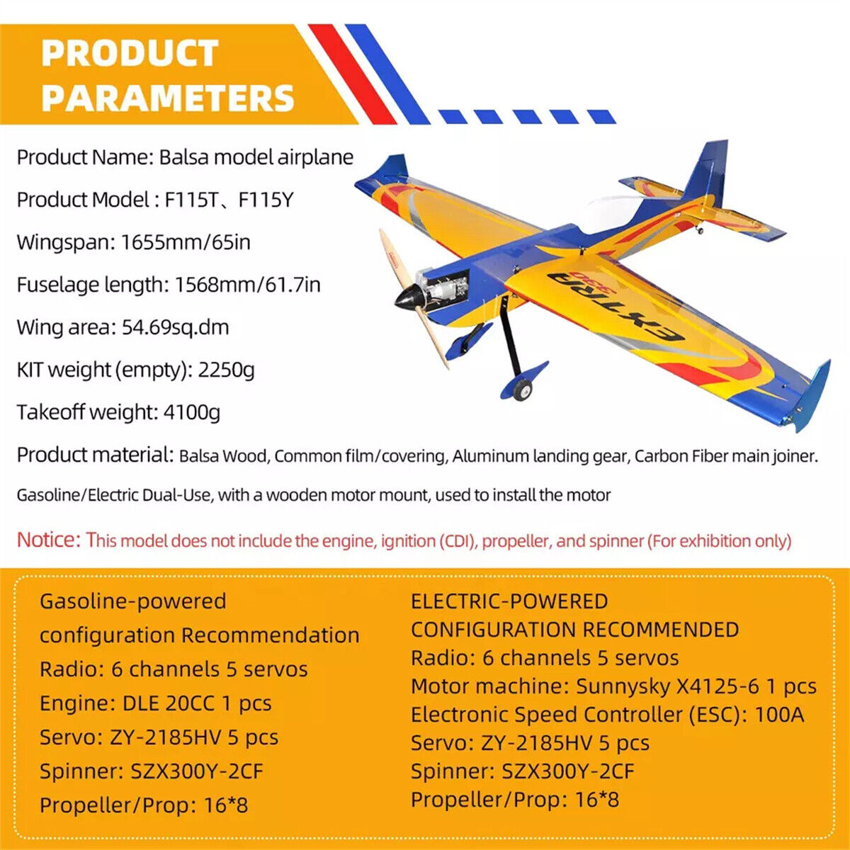 Extra 330 65 polegadas perfil gasolina & elétrico duplo-uso balsa modelo de  controle de rádio aviões - AliExpress