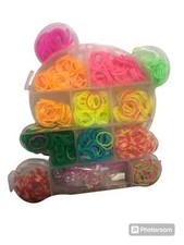 Child MINI HAIR ELASTIC Rubber Bands Braiding Kit/Small-Asst Colors w/Bear Case