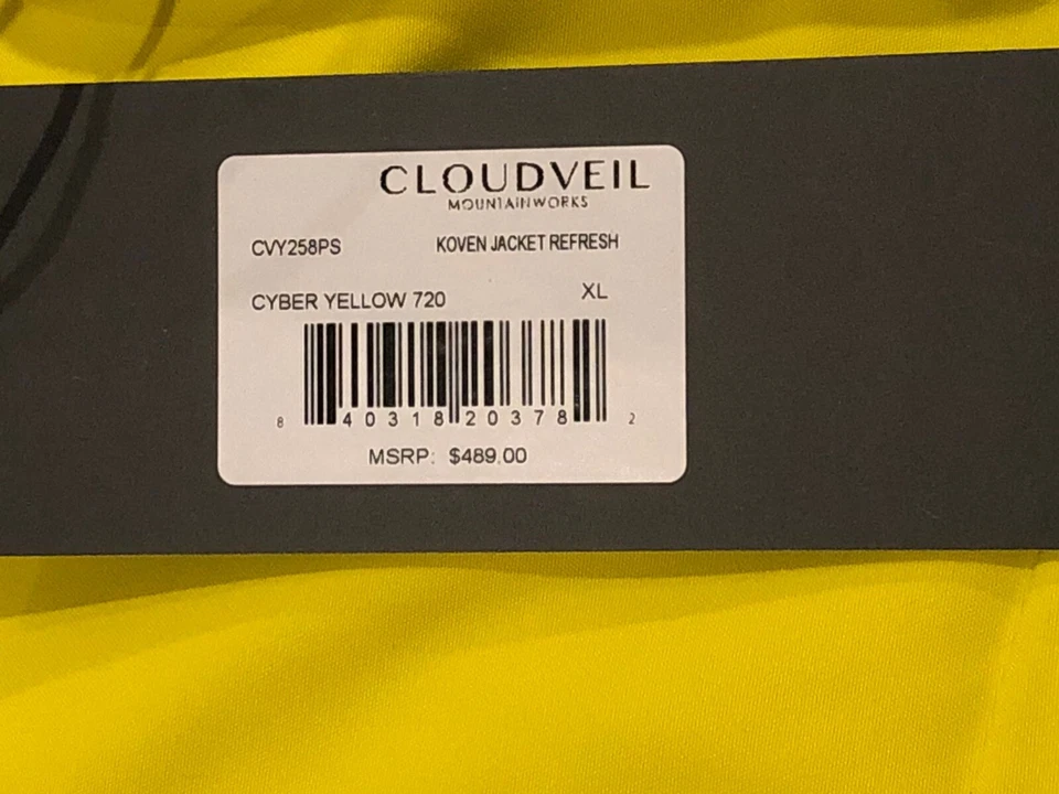 Chaqueta Cloudveil Koven Refresh Cyber Yellow 720 para hombre XL PRECIO DE VENTA SUGERIDO POR EL FABRICANTE 489 USD Foto 2 de 4