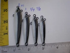 12 PCS ANCHOVY FISH JIG/SPOON STYLE 5/8, 3/4, 1, 2 OZ 3ea BLACK/WHITE-4 EYELETS