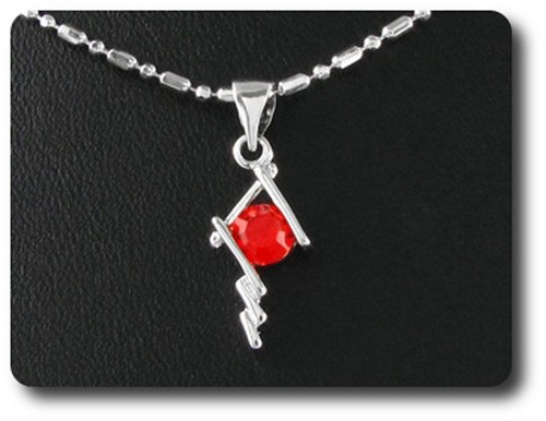 Pendentif émeraude 5 Mm – Plaqué Or Blanc 18K – Marque A Bijoux – Neuf Avec étiquettes