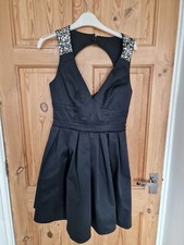 Womens Lipsy London Black Formal Embellished Evening Dress Size 8 Occasion
