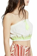 NWT! Free People No More Tiers Tube Top with Tassel Tie Ivory XS (0-2)