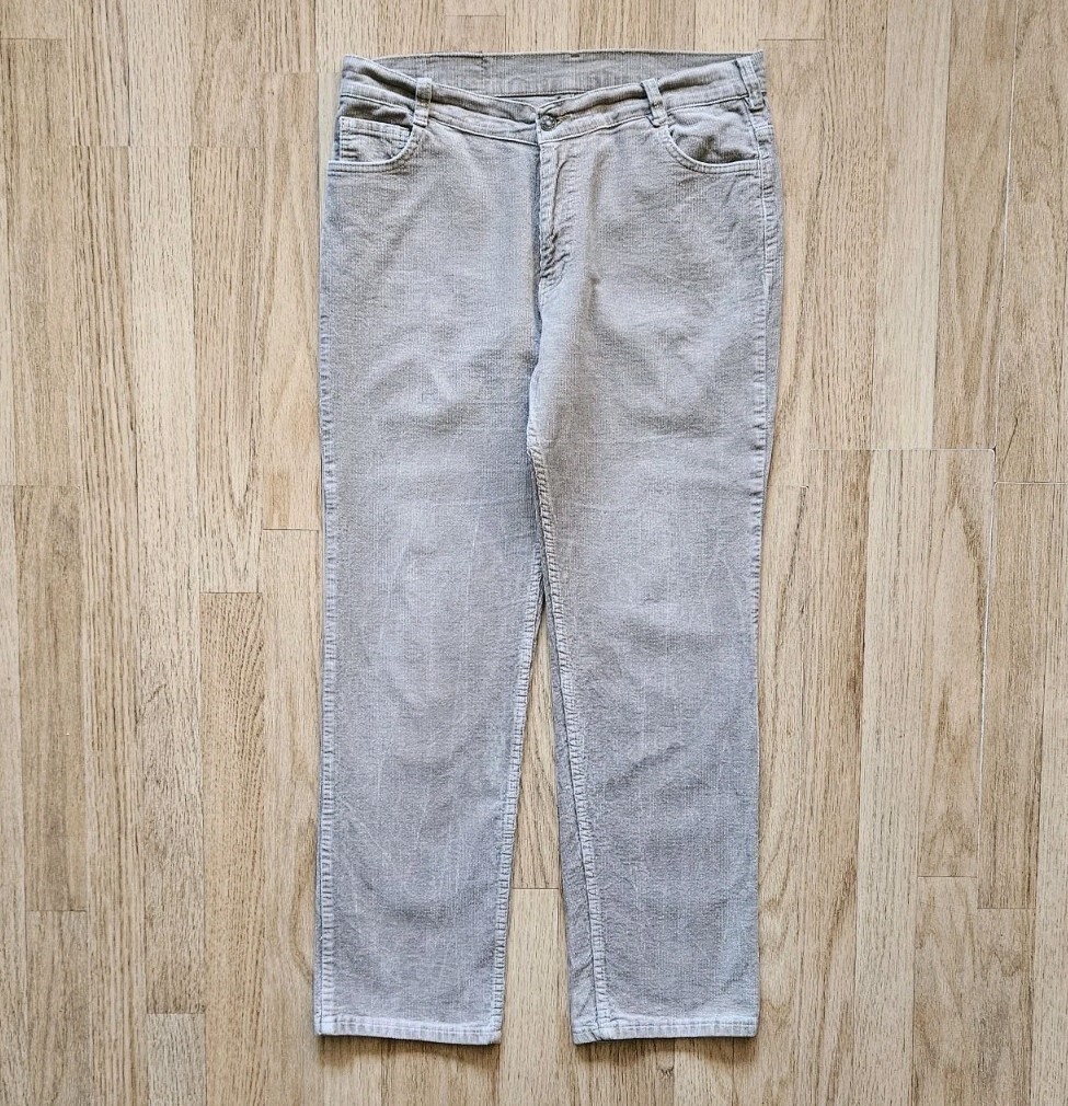 Beige Corduroy Straight Fit Trousers for Men - Waist 34 Length 30