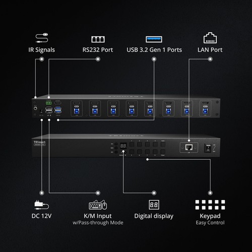USB 3.0 HDMI KVM Switch 8 Port 4K@60Hz, 8X1 Rackmount KVM Enterprise-Grade ED... - 第 2/9 張圖片