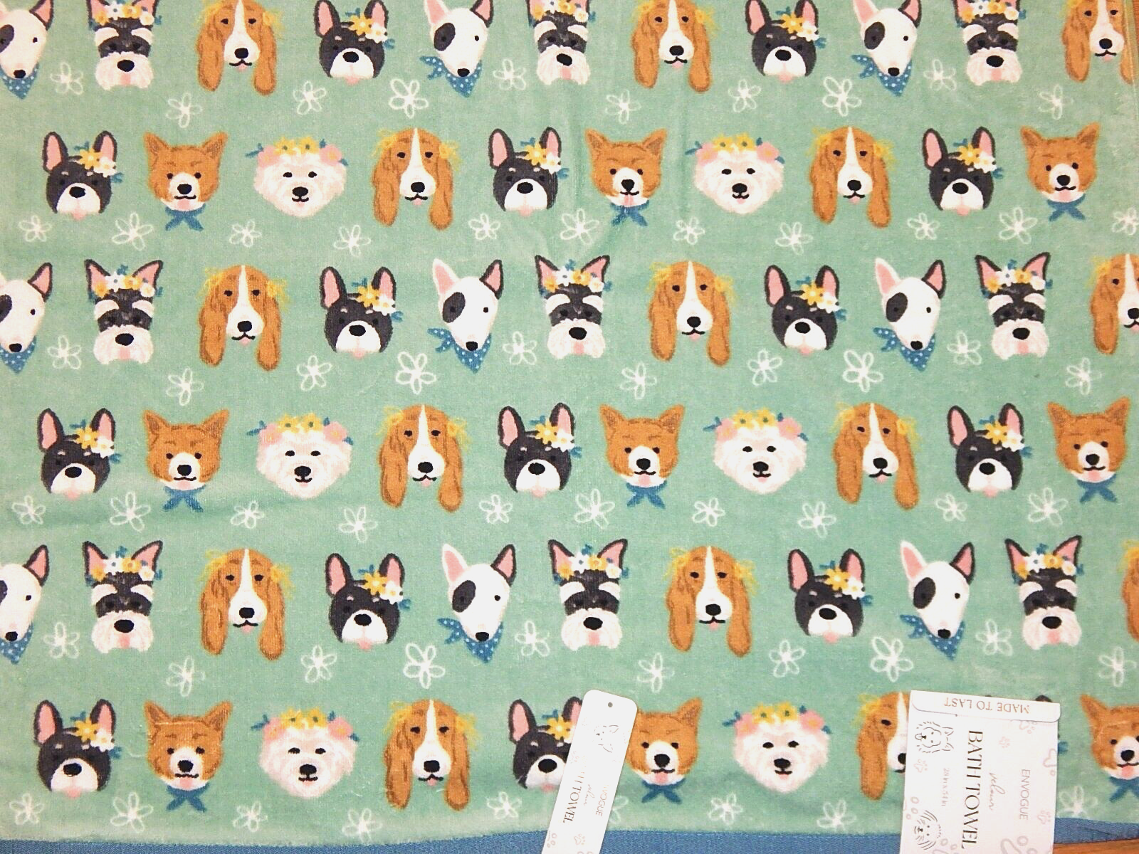 ENVOGUE Cotton Velour Quick-Dry Bath Towel for Dogs 28x54 Inches