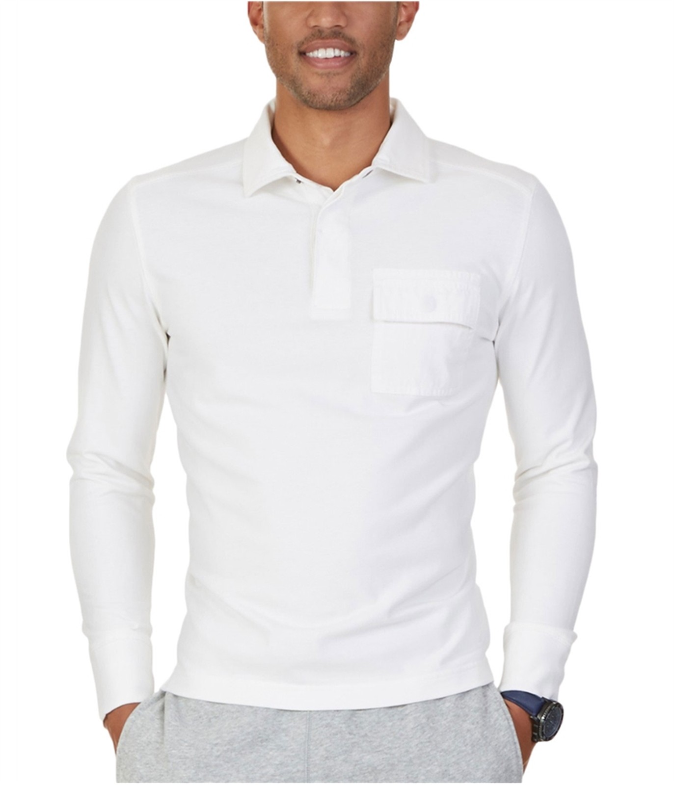 Мужская трикотажная рубашка-поло Nautica белая XL 5490₽