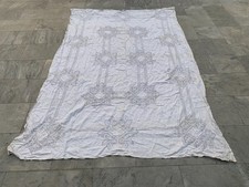 4x7 ft Antique Handmade French Crochet Lace Tablecloth Kitchen textile 220x135cm
