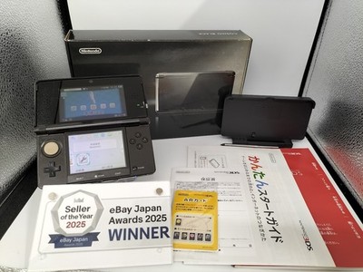 B6598 Nintendo 3DS console Cosmo Black Japan w/box pen stand manual fx