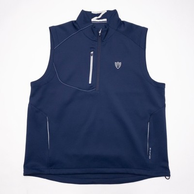Zero Restriction Performance Golf Vest Men's XL Tour Series 1/4 Zip Stretch Blue