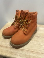 Timberland Youth Orange Nubuck Boots Size 6 Boys Primaloft 200grams Waterproof