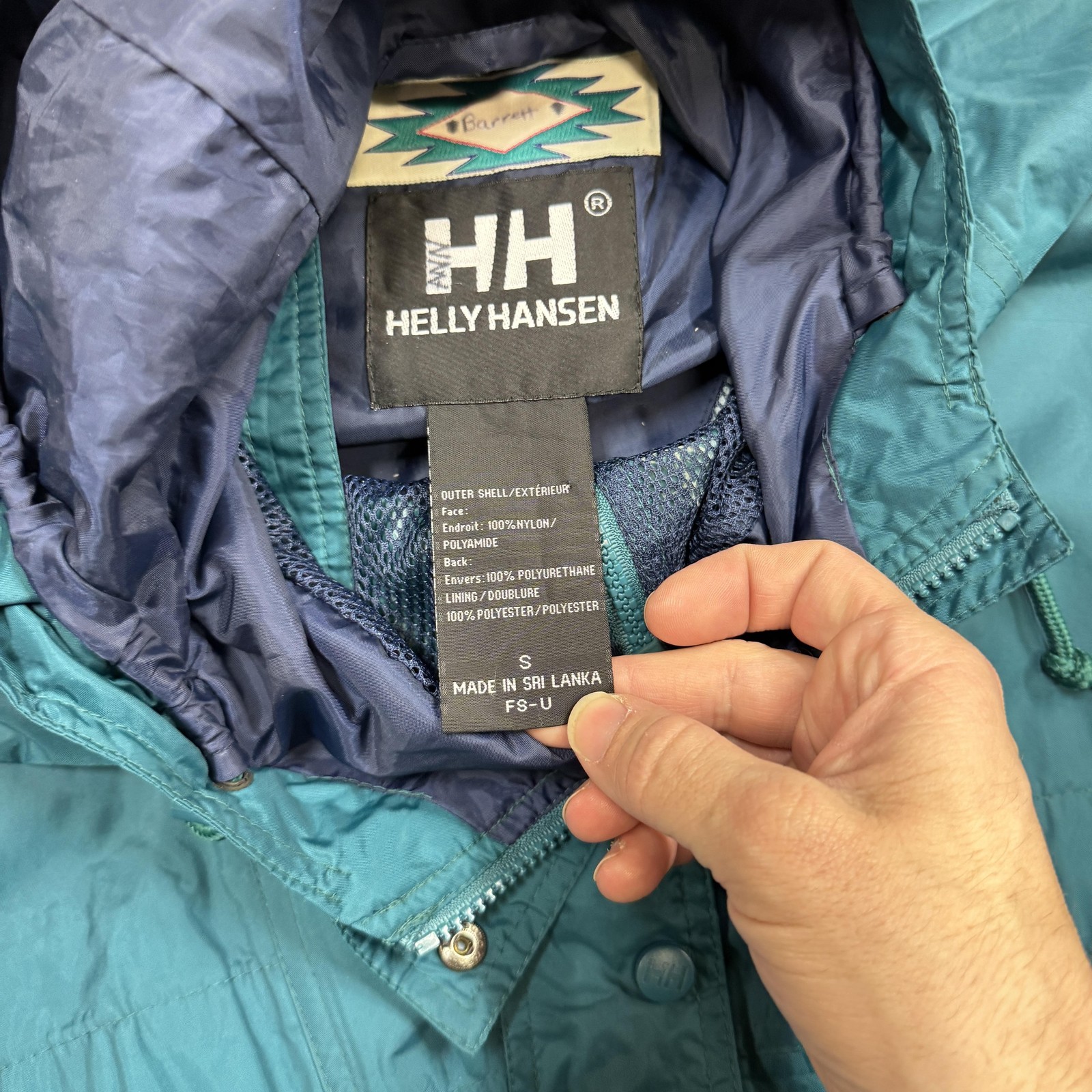 Helly Hansen Packable Jacket Mens Small Teal Hood… - image 4