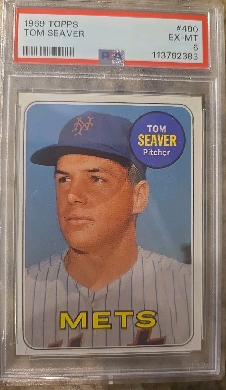 1969 Topps TOM SEAVER New York Mets #480 PSA 6 EX/MT Condition