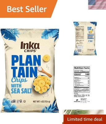 Tasty Gluten-Free Sea Salt Plantains - 4oz Snack Chips, 12 Bags Included