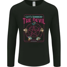 Lets Summon the Devil Ouija Board Demons Mens Long Sleeve T-Shirt